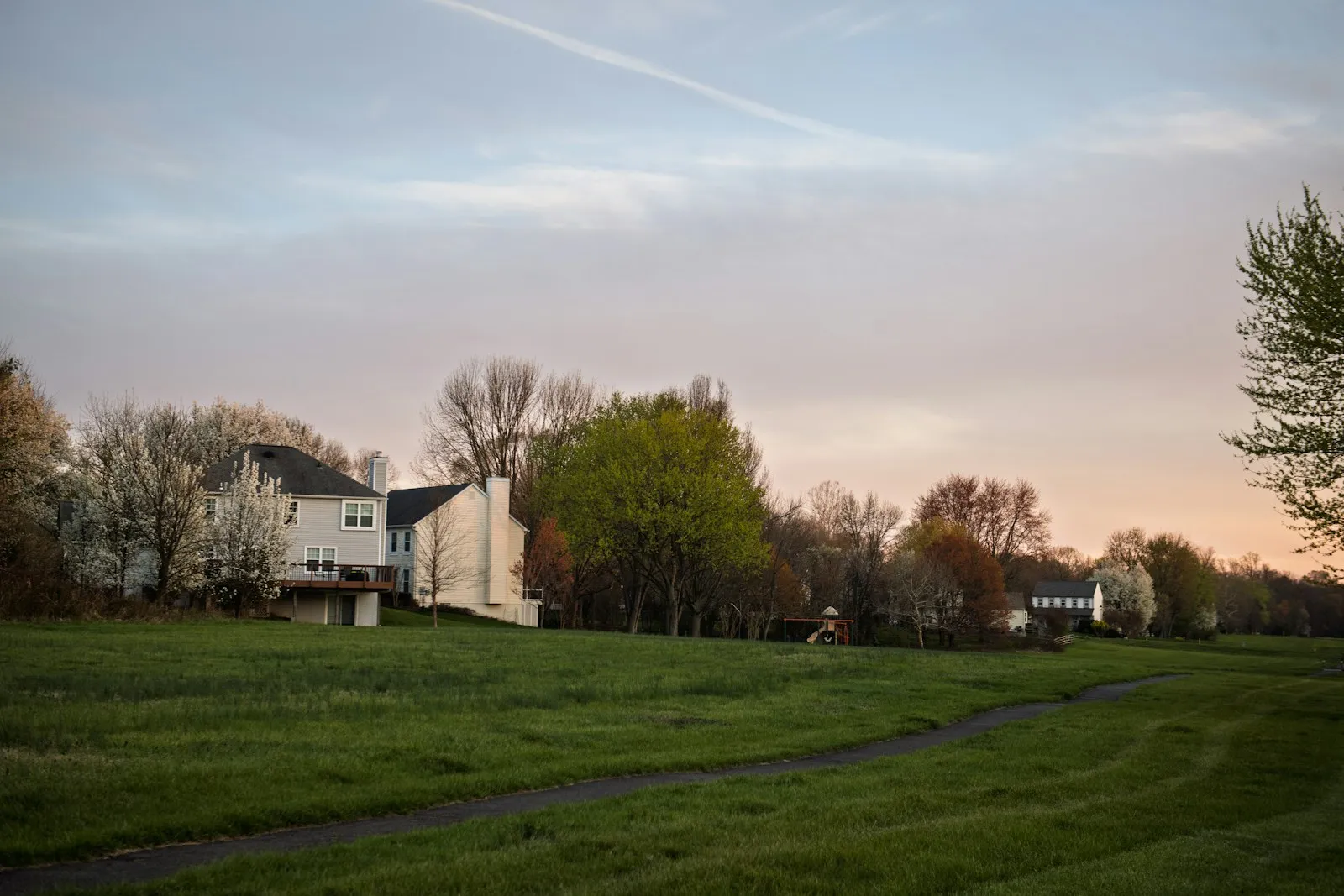 Tree-lined residential street in a Cincinnati-area suburb